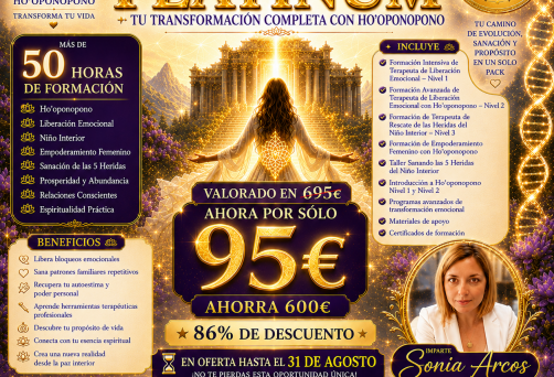 PACK PLATINUM DE CURSOS ONLINE – VALORADO: 695€ – EN OFERTA HASTA EL 31.08.2026: 95€