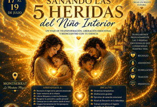 MONTSERRAT (BARCELONA) – RETIRO “SANANDO LAS 5 HERIDAS DEL NIÑO INTERIOR CON HO’OPONOPONO” – DEL VIERNES 17 AL DOMINGO 19 DE JULIO DE 2026 – CON EXCURSIÓN A LA SANTA COVA Y RUTA DE ILUMINACIÓN DE LOS MISTERIOS CON HO’OPONOPONO